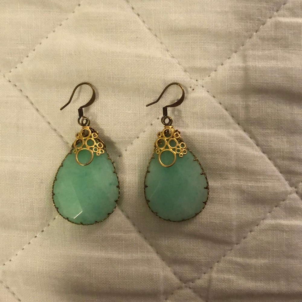 Light Aqua Drop Earrings